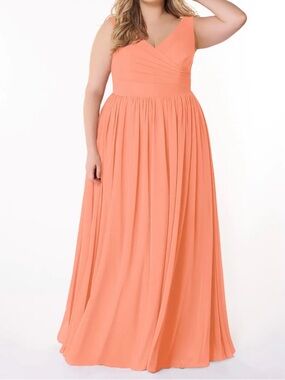 Azazie Sunset Chiffon V-Neck Floor length Dress size 20